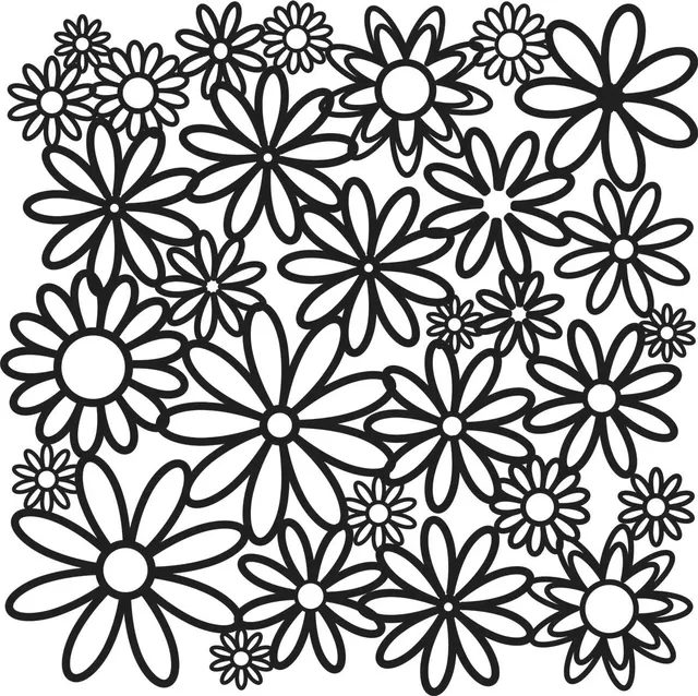 The Crafters Workshop TCW155 Daisy Cluster sjablong blomster