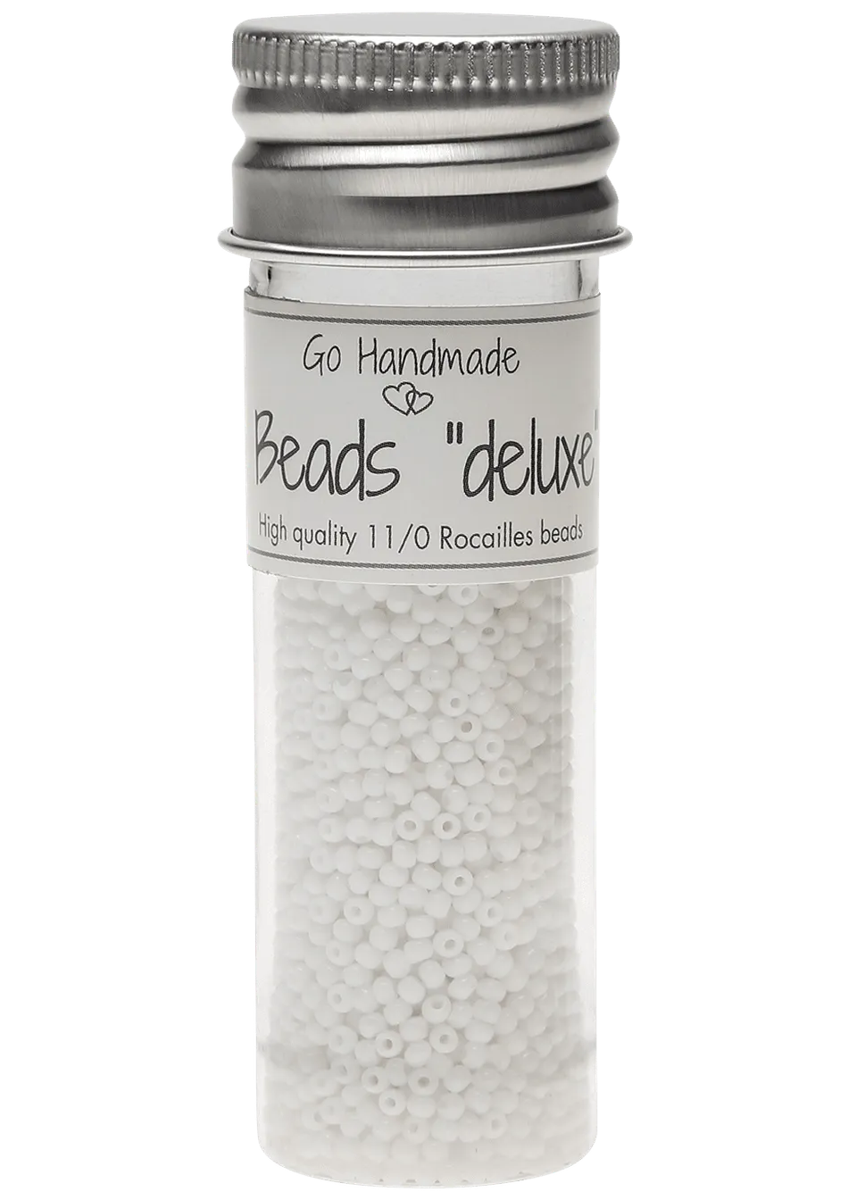 Go Handmade glassperler hvite 30 g 2 mm blanke