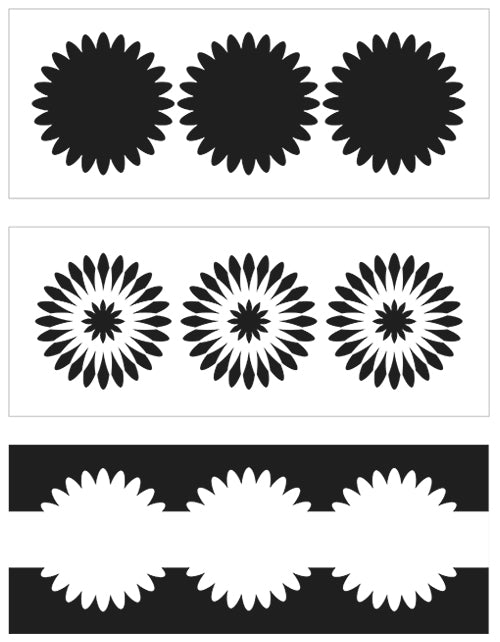 The Crafters Workshop TCW6023 Triple Daisies slimline sjablong lagdelt