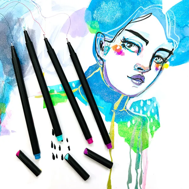Jane Davenport Black Pixel Pen fineliner svart superfint
