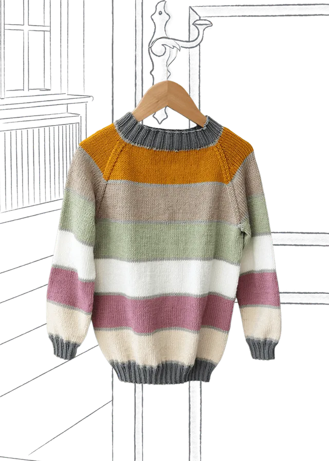 Go Handmade Amy raglan strikkeoppskrift 1-12 år
