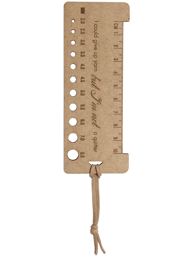 Go Handmade linjal strikking tre 13x5 cm