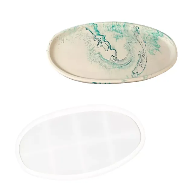 Jesmonite silikonform ovalt fat L støpeform 23,7 cm gjenbrukbar