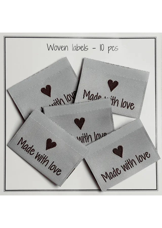 Go Handmade Made with love merkelapp lyseblå 10-pk