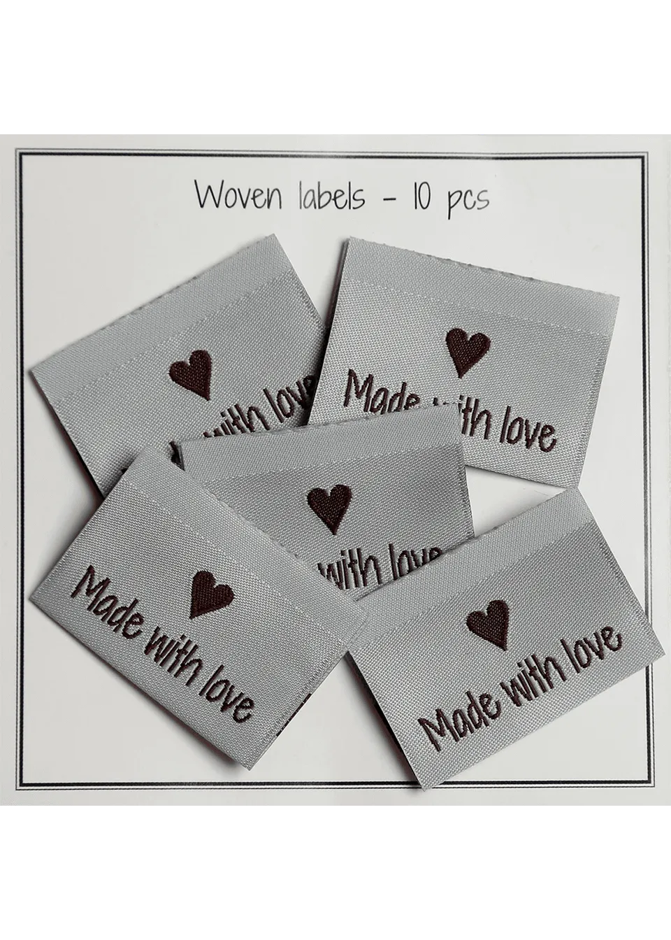 Go Handmade Made with love merkelapper 10 stk lyseblå