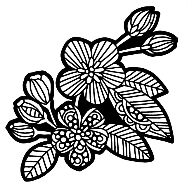 The Crafters Workshop TCW983 sjablong Apple Blossom 15x15 cm