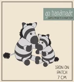 Go Handmade strykemerke sebra Paula Peter 7 cm