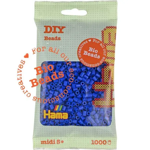 Hama Bio perler blå 1000 stk midi 5 mm
