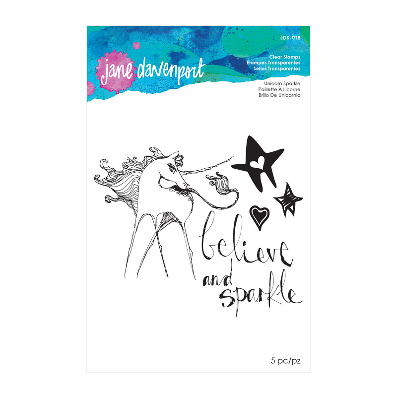 Jane Davenport Unicorn Sparkle JDS-018 stempelsett 5 deler enhjorning