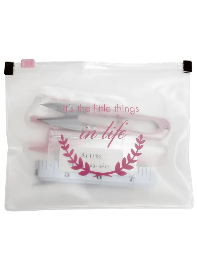 Go Handmade hekle- og strikkesett 9 deler rosa