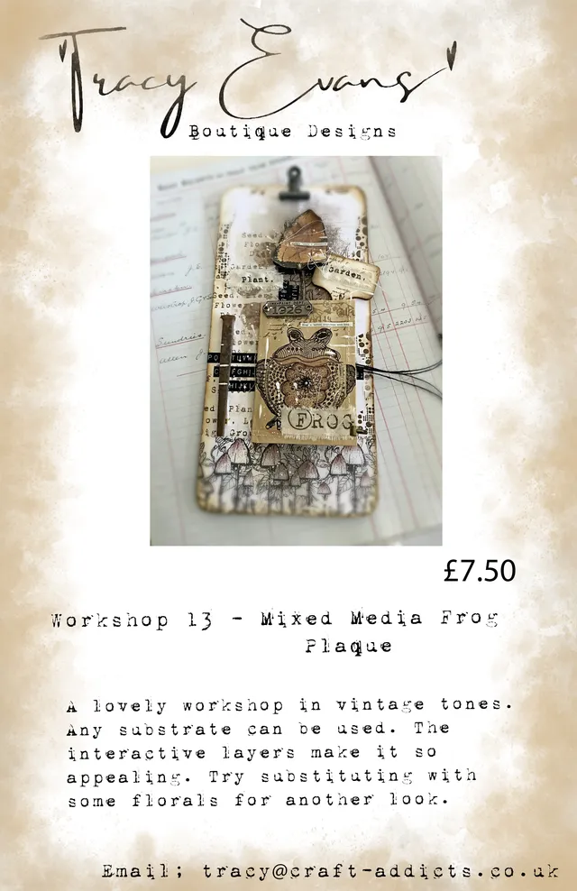 Tracy Evans Workshop 013 Frog nettkurs mixed media