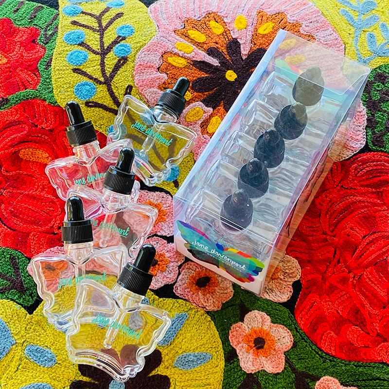 Jane Davenport Butterfly Bottles blekkflasker 5 stk tomme