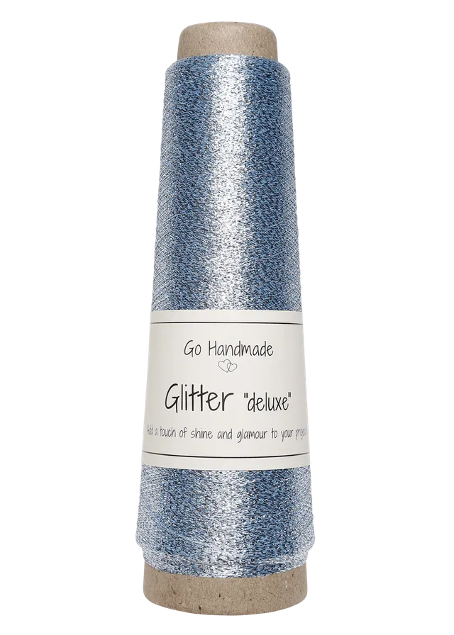 Go Handmade Glitter deluxe effektgarn 30 g sølv