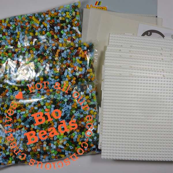 Hama Bio rørperler bøtte 15000 stk med stjernebrett