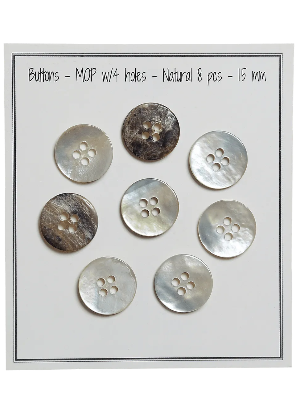 Go Handmade Mother of Pearl knapp 15 mm perlemor