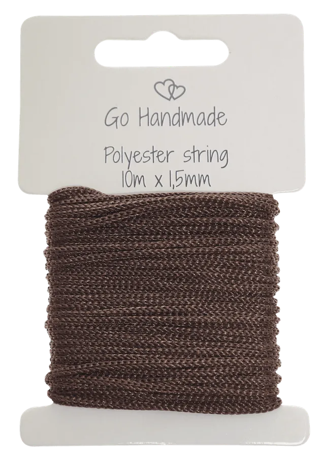 Go Handmade Polyester string snor 10 m 1,5 mm natur