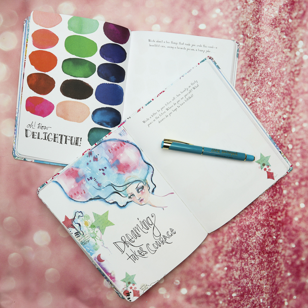 Jane Davenport Imagine Out Loud journal skrivebok med spørsmål