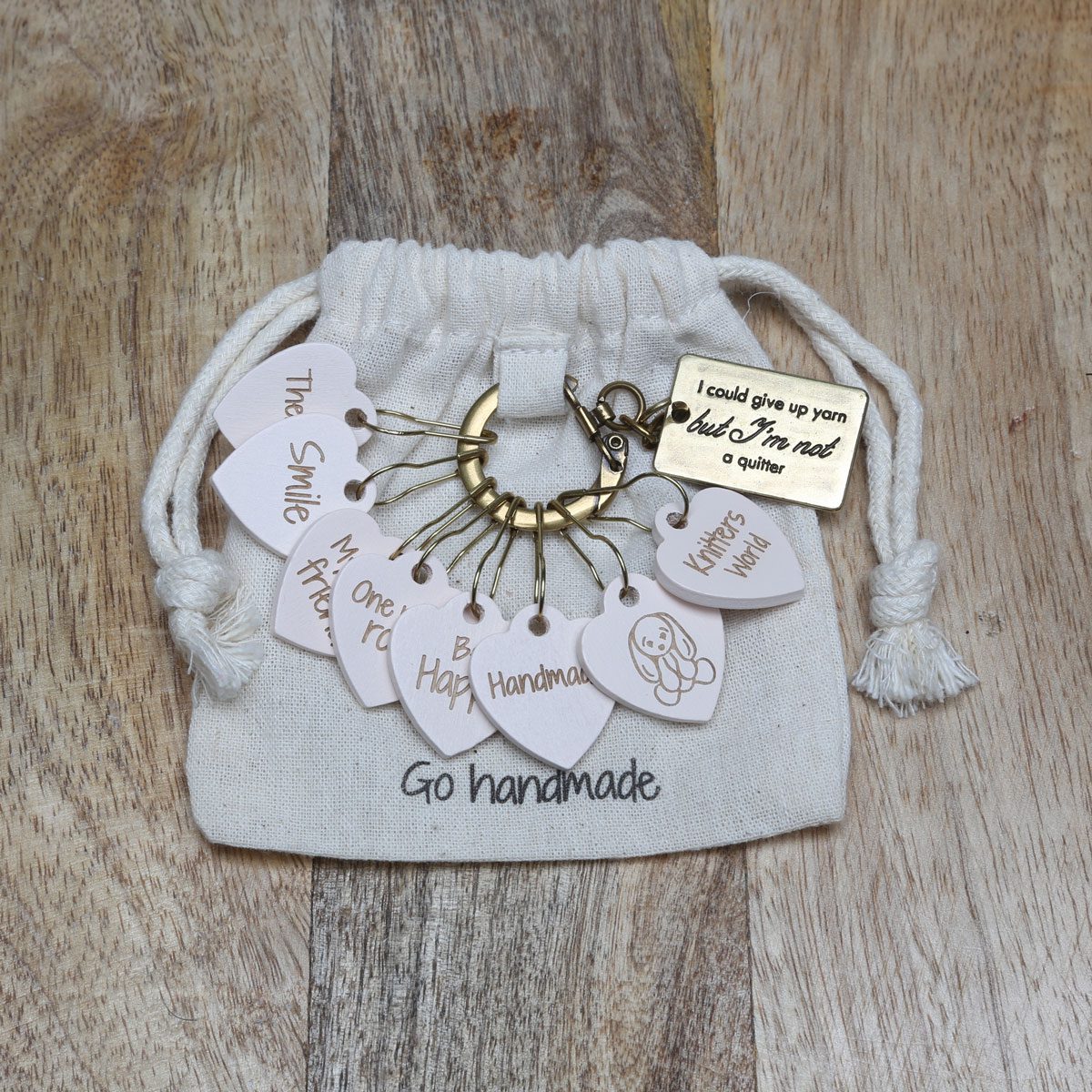 Go Handmade Stitch Marker Wooden maskemarkør tre 8 stk