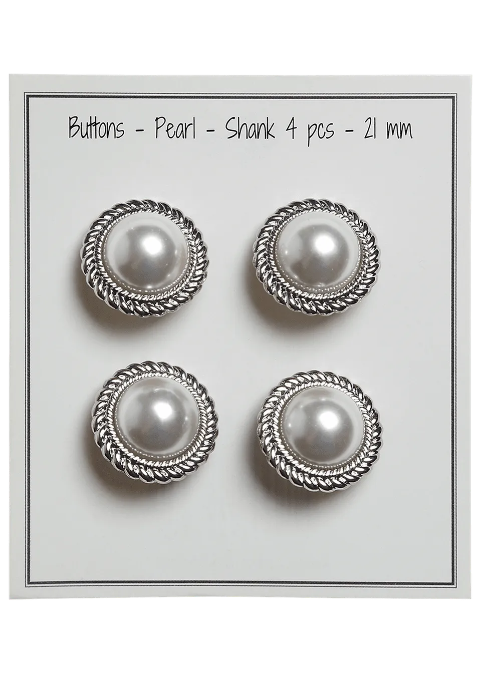 Go Handmade perleknapp sølv 21 mm 4 stk stett