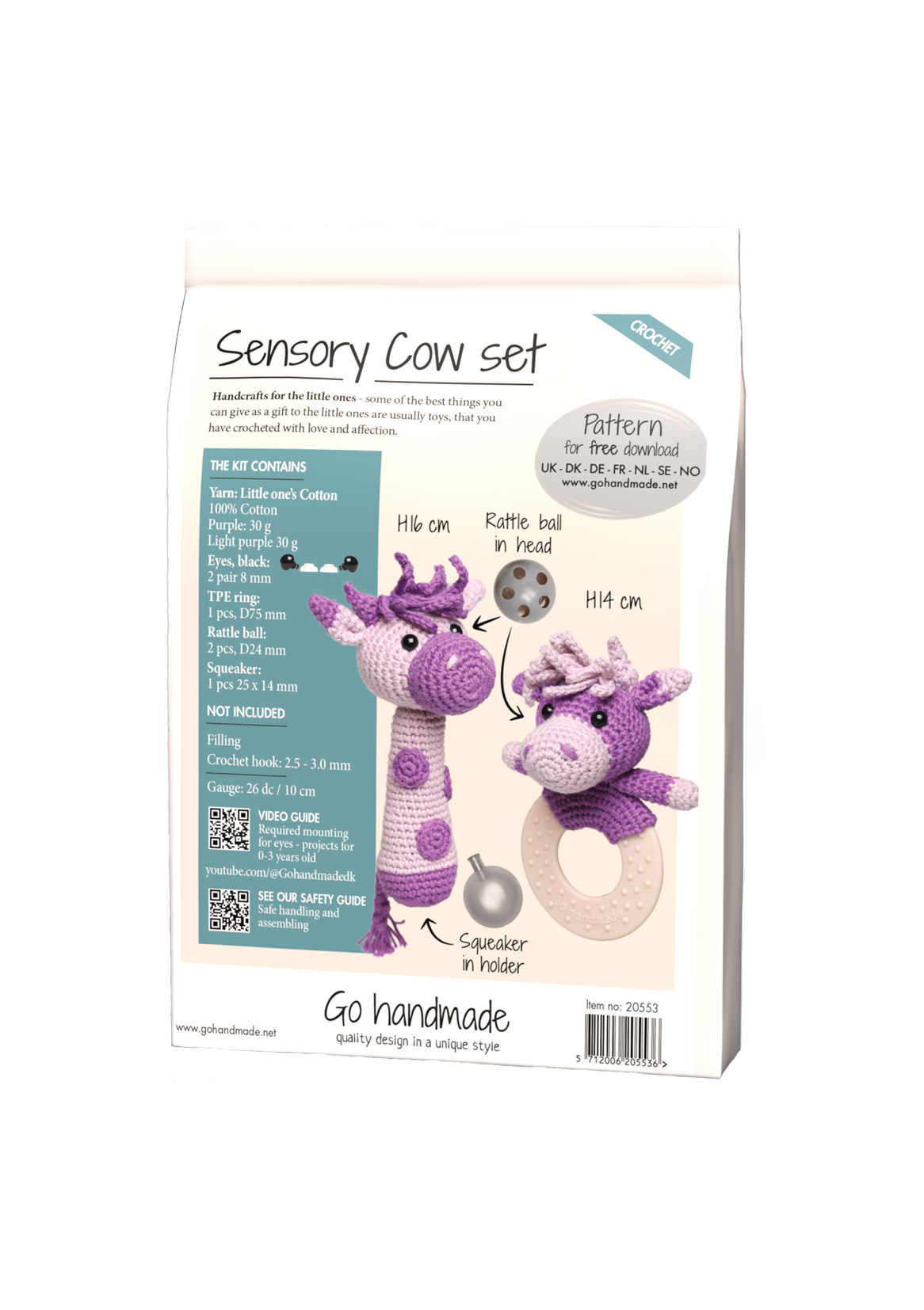 Go Handmade Sensory Cow sanseleke ku sett