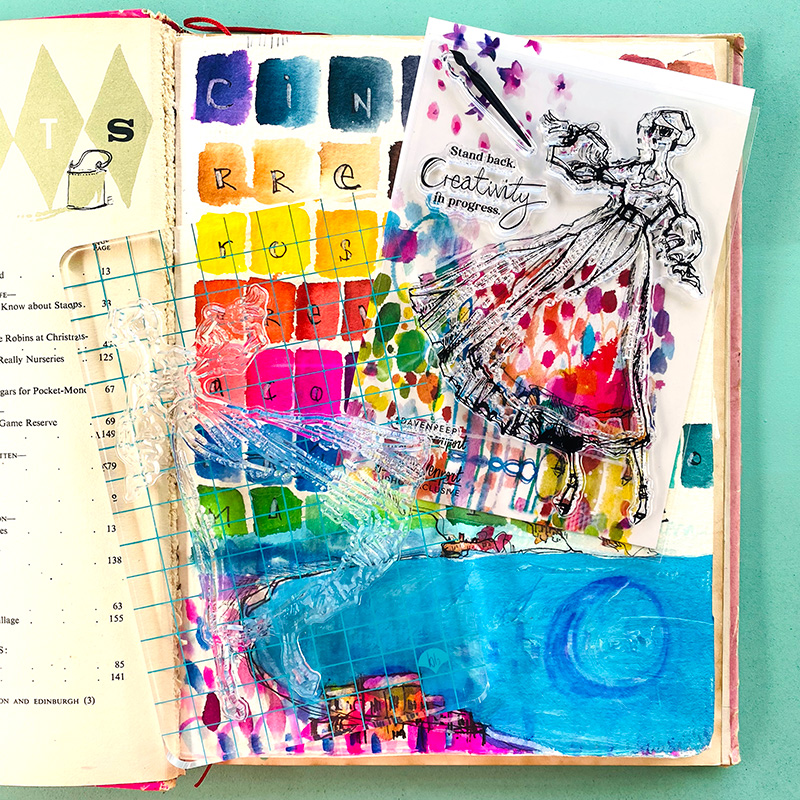 Jane Davenport Creativity in Progress stempel tekst