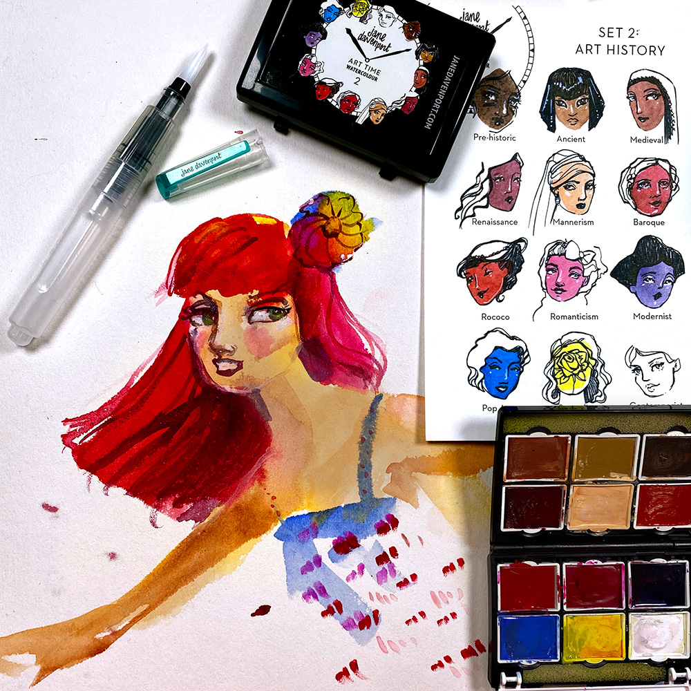 Jane Davenport Art Time Pocket akvarell tradisjonelle farger