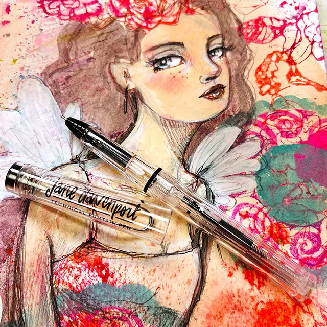 Jane Davenport FUNtain Pen teknisk tusjpenn 3-pk