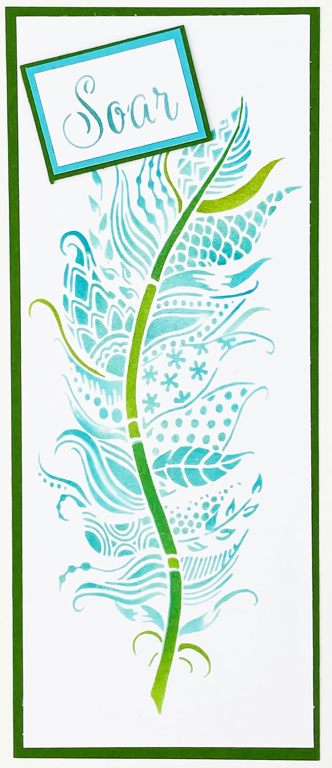 The Crafters Workshop TCW6022 Joy Feather sjablong slimline lagdelt