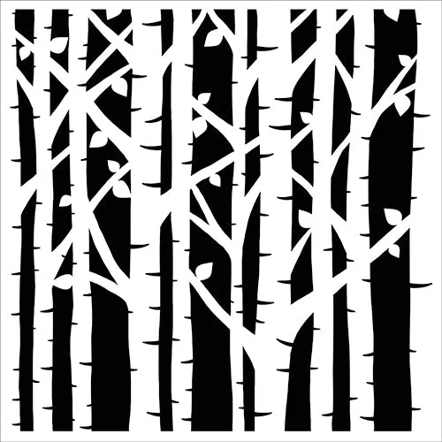 The Crafters Workshop TCW1052 Birch Trees sjablong 6x6 bjørk
