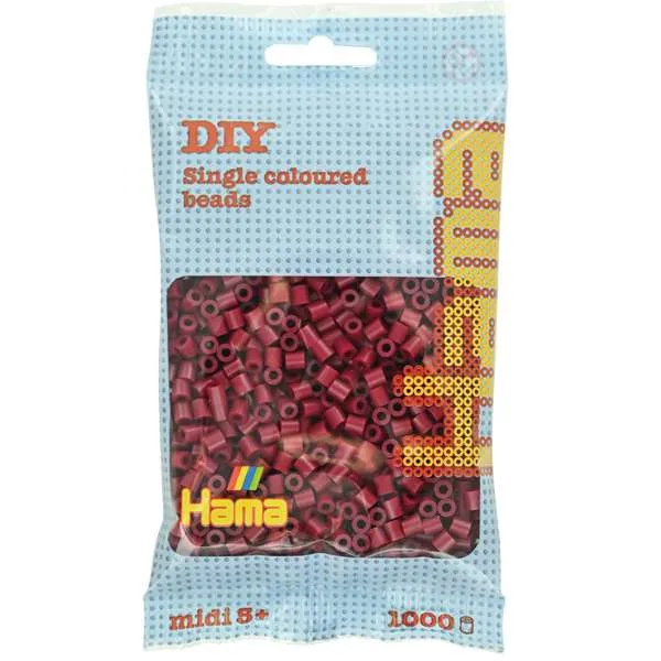 Hama Midi Maroon Red perler 1000 stk 5 mm
