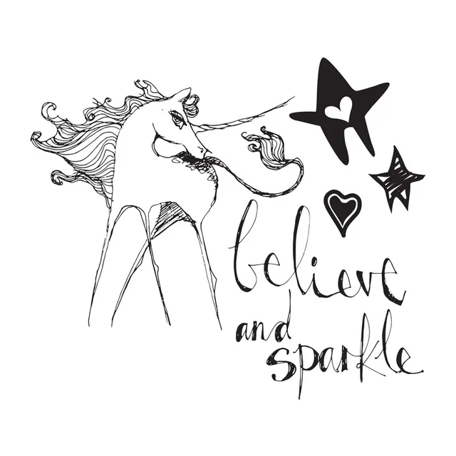 Jane Davenport Unicorn Sparkle JDS-018 stempelsett 5 deler enhjorning