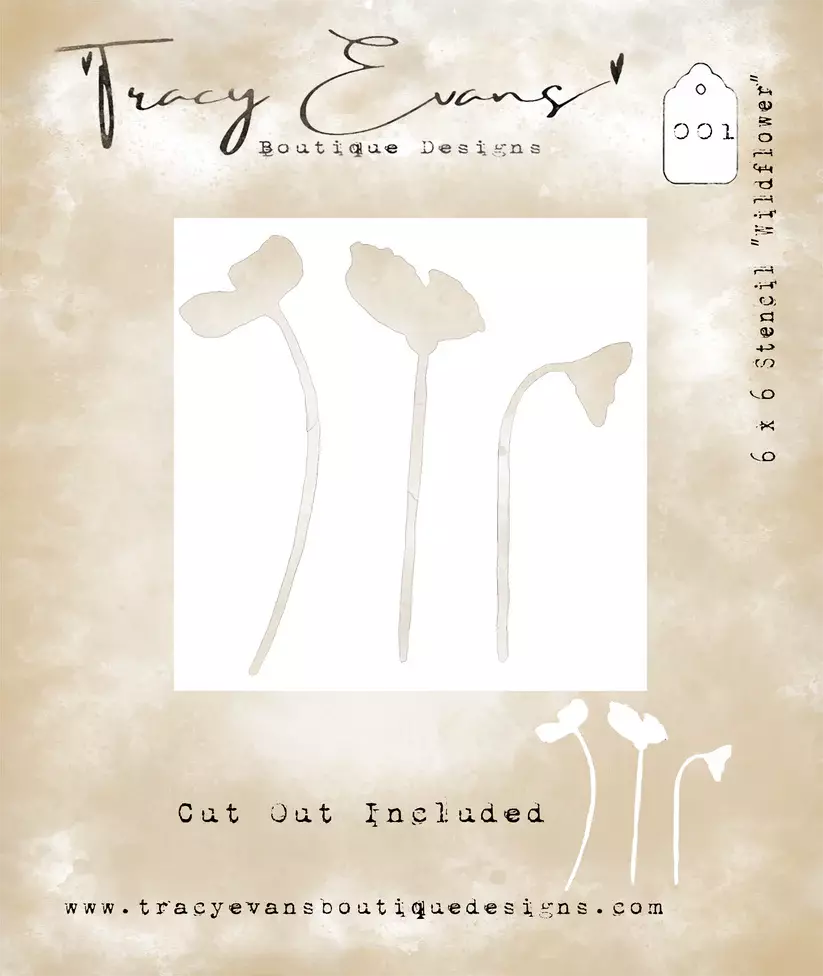 Tracy Evans Design ST001 Wildflower sjablong 15x15 cm