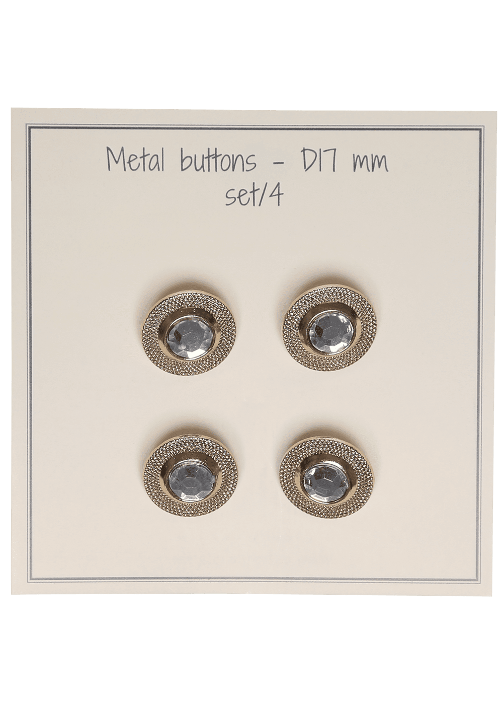 Go Handmade Bling Buttons knapper 17 mm 4-pk