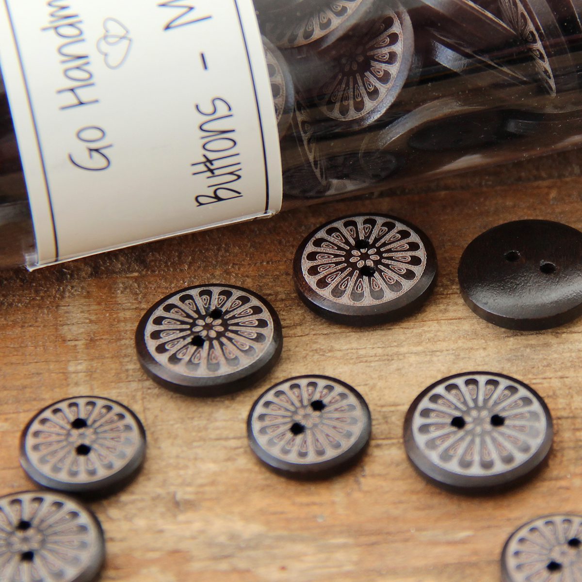 Go Handmade Marguerit knapper 15 mm 8 stk