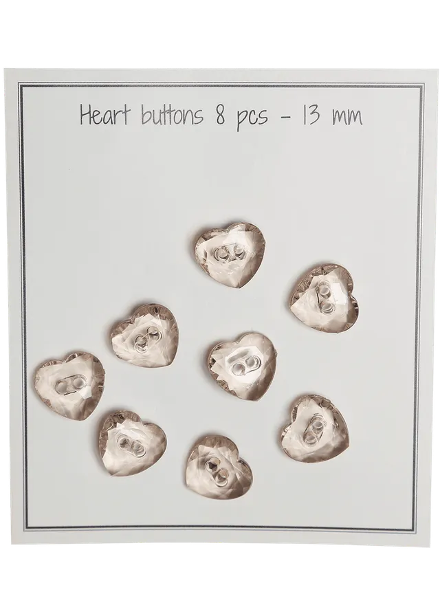 Go Handmade Heart hjerteknapper 13 mm mushroom 8 stk