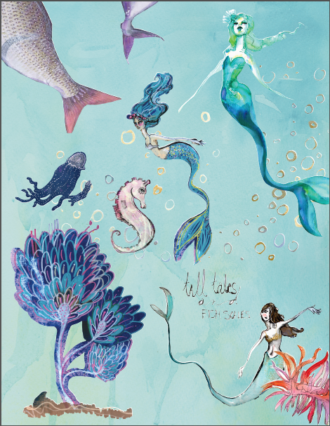 Jane Davenport Mermaid Washi Sheet klistreark havfrue