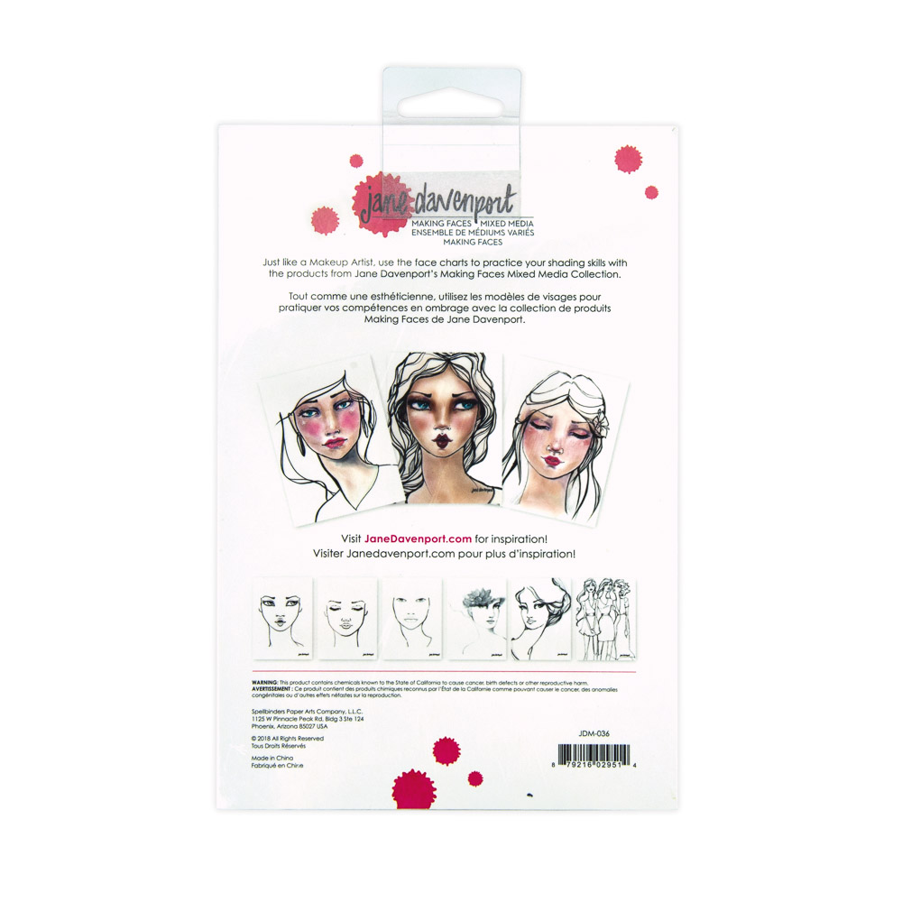 Jane Davenport Face Charts papirblokk ansiktsøving