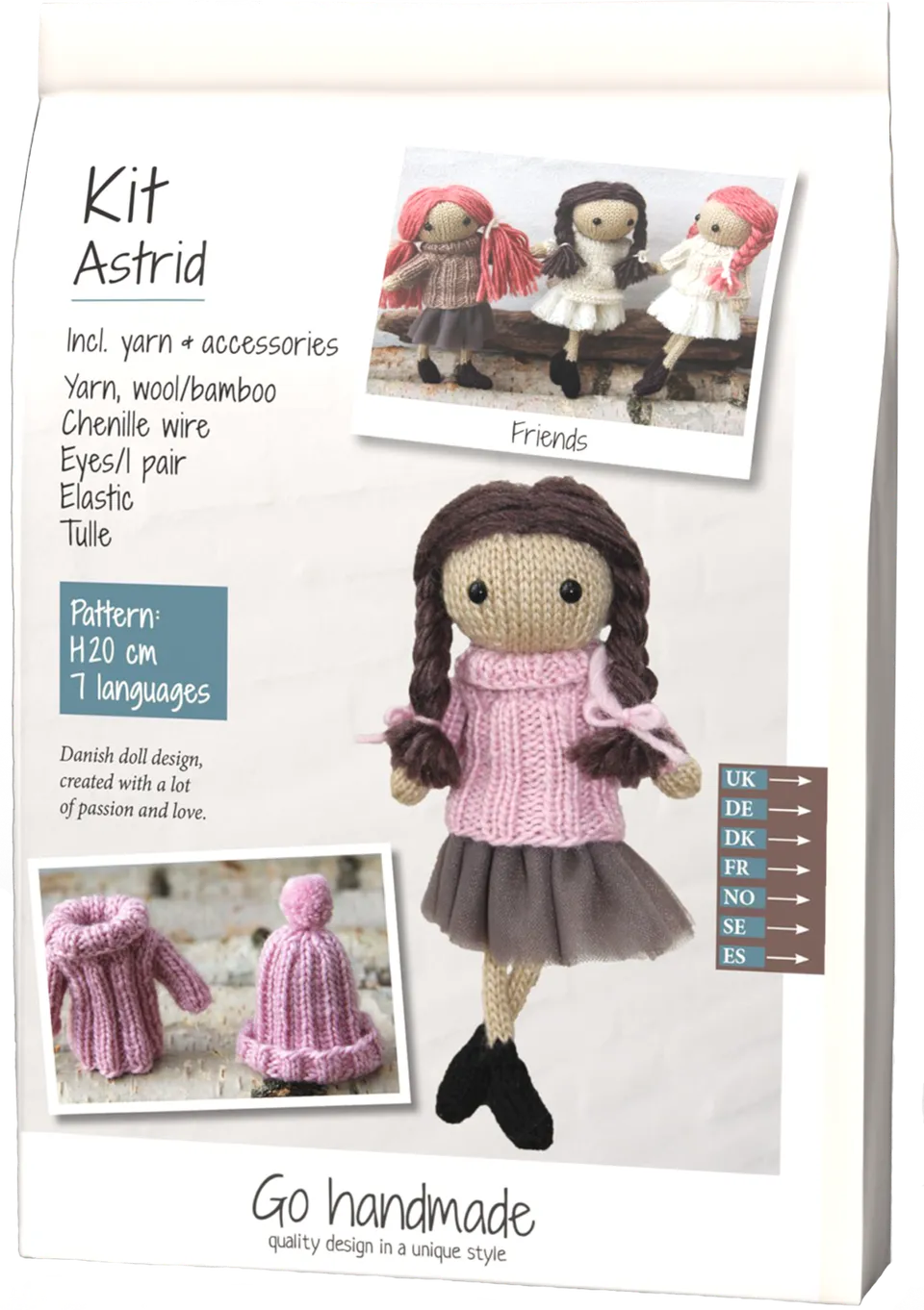 Go Handmade Astrid strikkesett Vintage garn