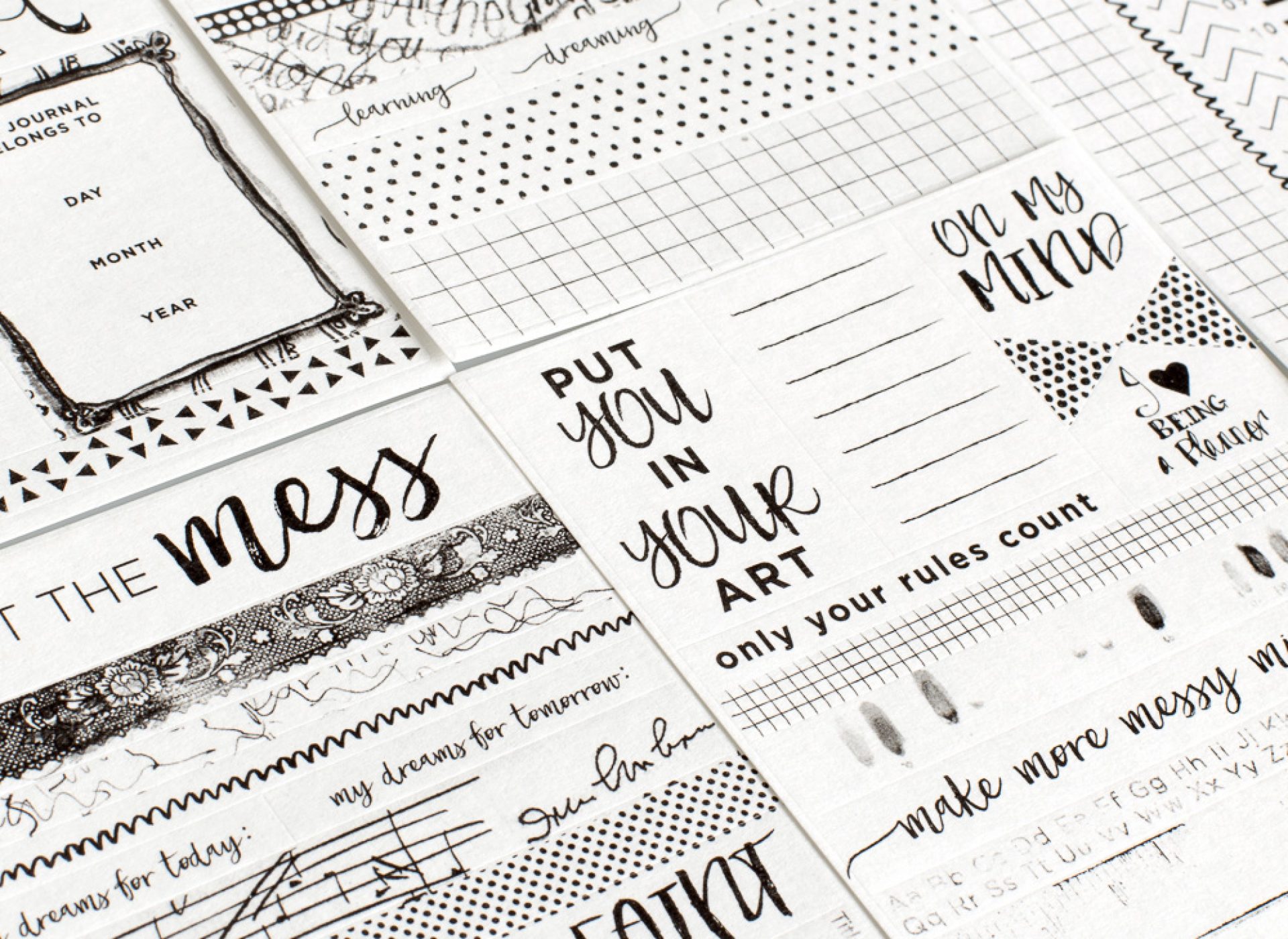 Jane Davenport Art Journal Tapes washitapehefte farger
