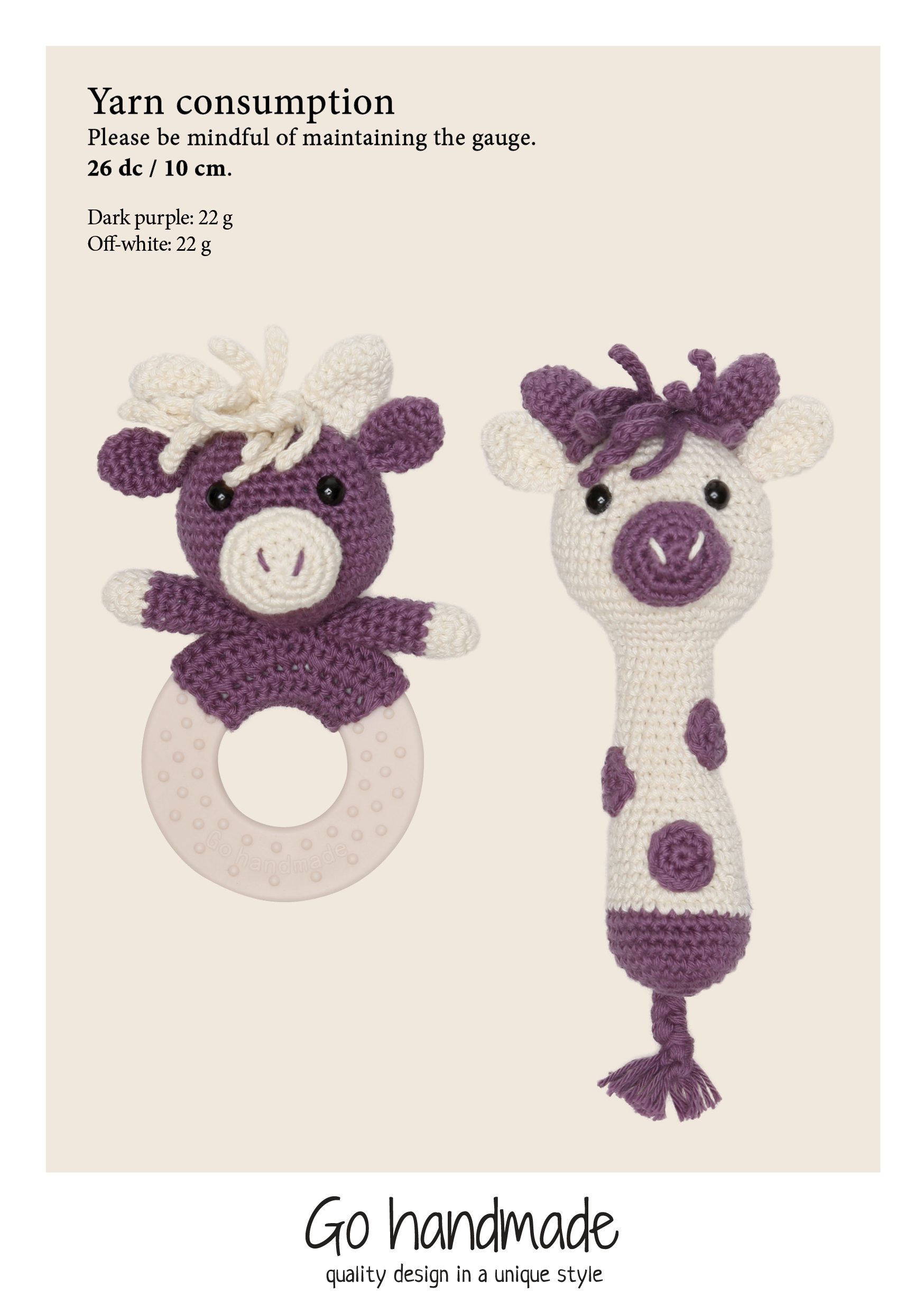 Go Handmade Sensory Giraffe heklesett bomull
