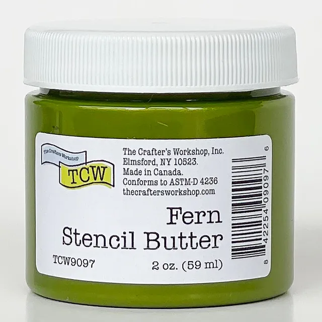 The Crafters Workshop Stencil Butter Fern pasta 2oz grønn