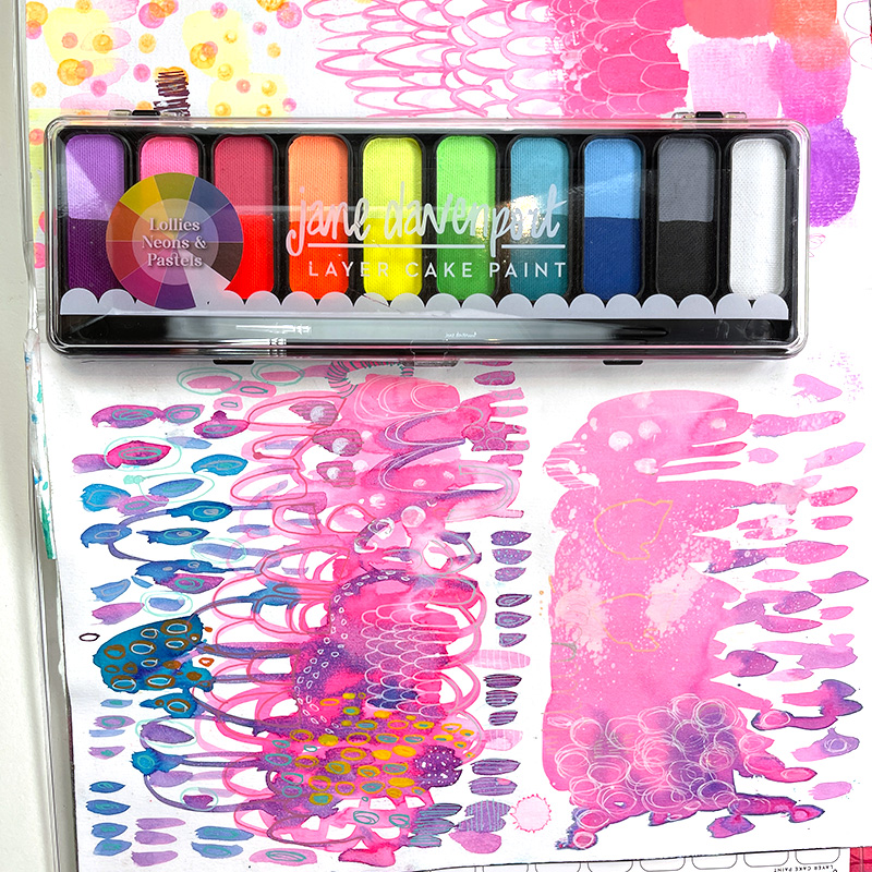 Jane Davenport LayerCake Lollies akvarellpalett neon pastell