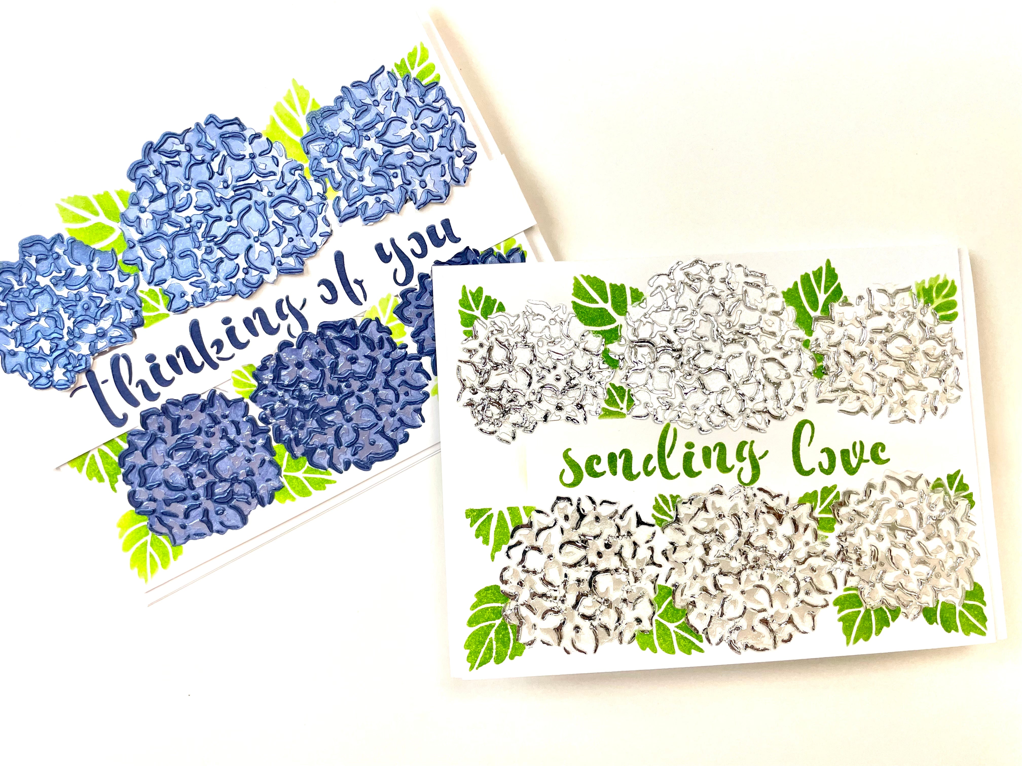 The Crafters Workshop TCW6043 Hydrangea Banner sjablong A2 lagdelt