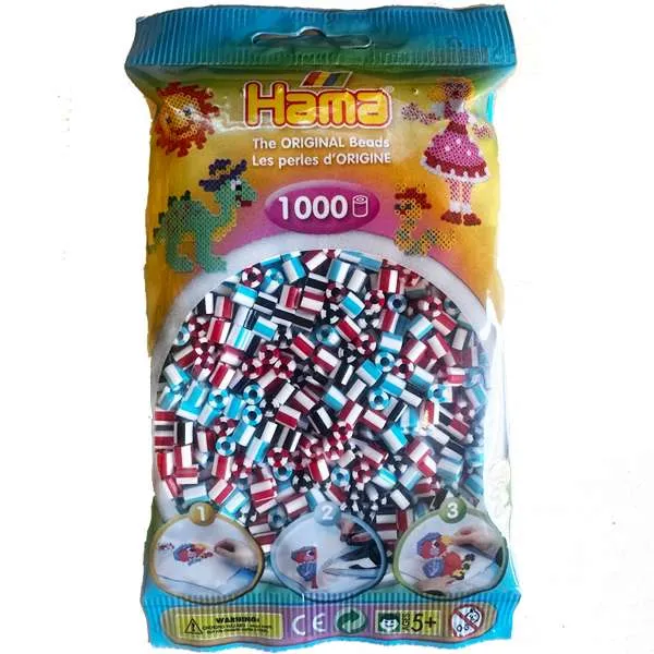 Hama Midi perler hvit stripete 1000 stk