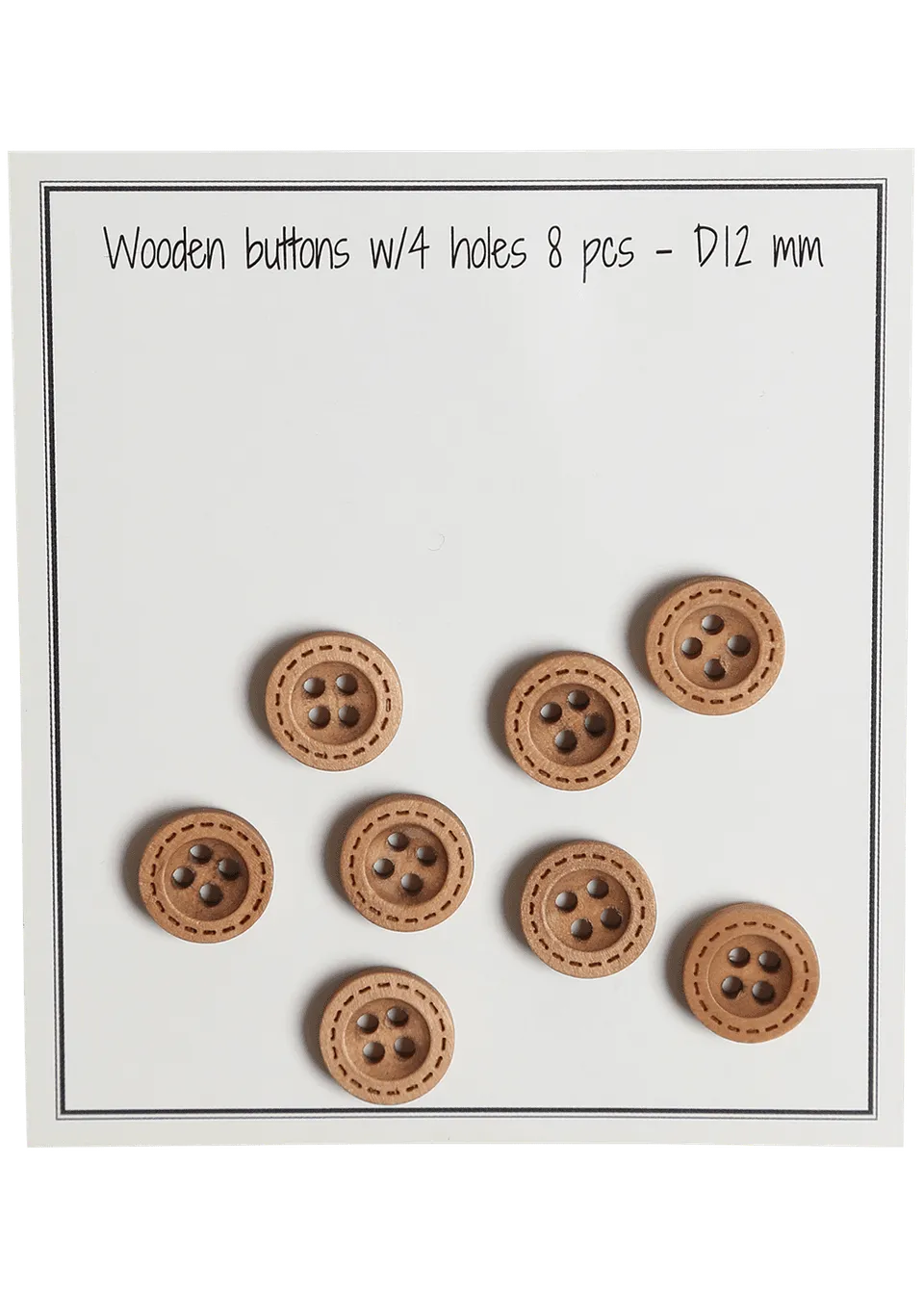 Go Handmade Stitches knapper 12 mm 8 stk natur