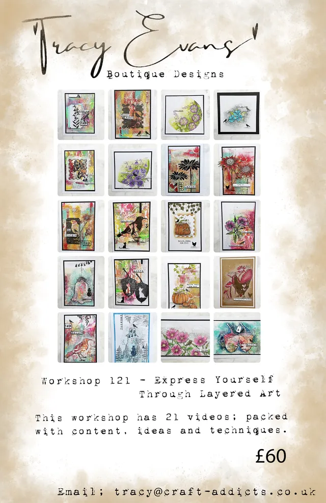 Tracy Evans Design Workshop 121 Express Yourself nettkurs 21 videoer