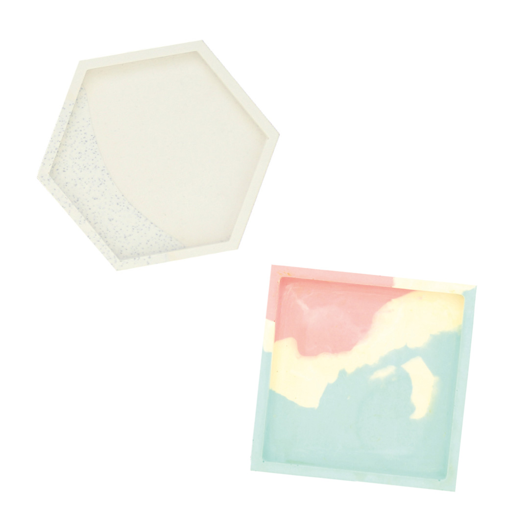 Jesmonite Square Coaster silikonform 10 cm ekstra solid
