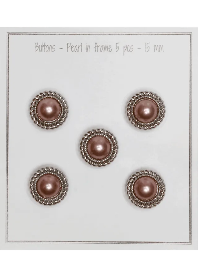 Go Handmade Pearl in frame perleknapper 15 mm 5 stk