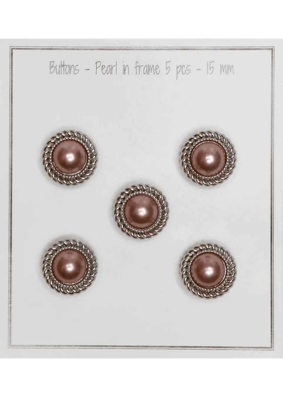 Go Handmade Pearl in frame perler 15 mm 5 stk hvit