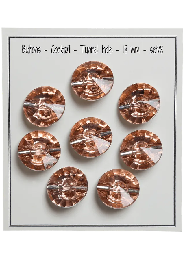 Go Handmade Cocktail knapper 18 mm 8 stk tunellhull